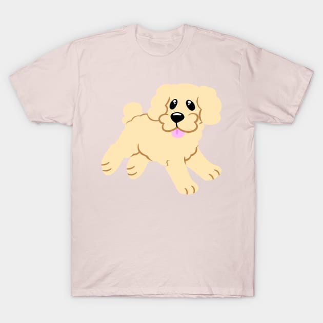 Simple Golden Poodle - Pink T-Shirt by leashonlife